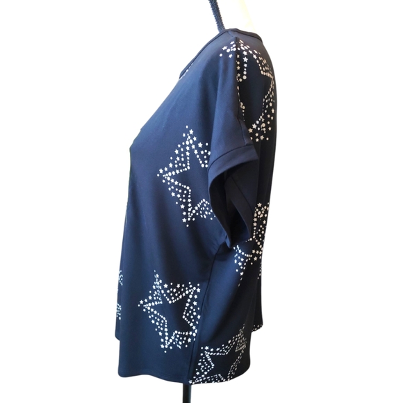 Buffalo Short Sleeve Black Blouse with Stars - Picture 6 of 16